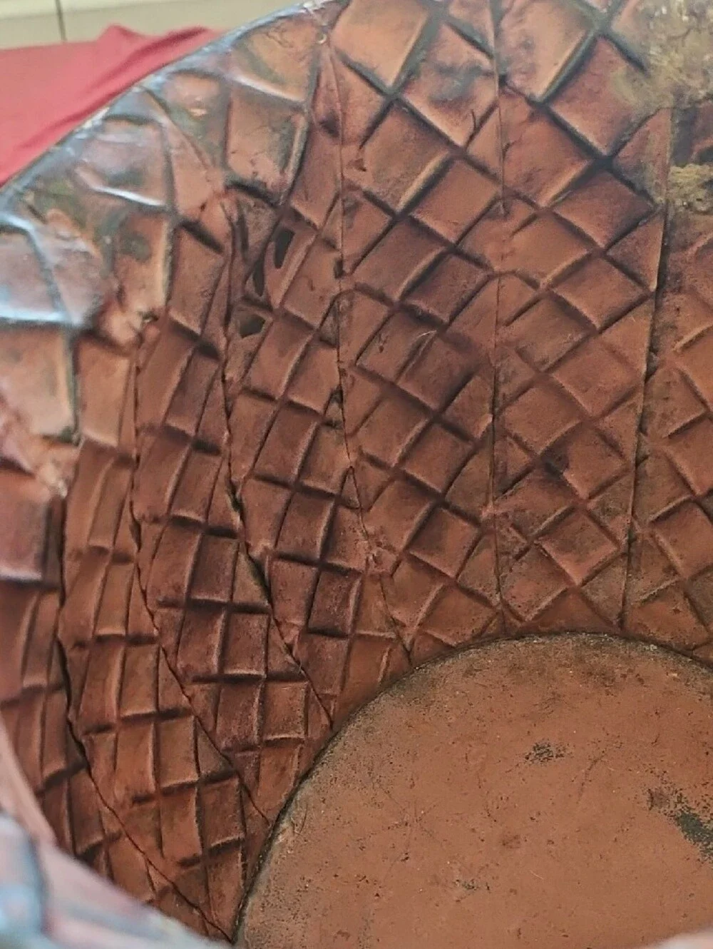 Decorative Copper-Tone Textured Planter - Home Accents